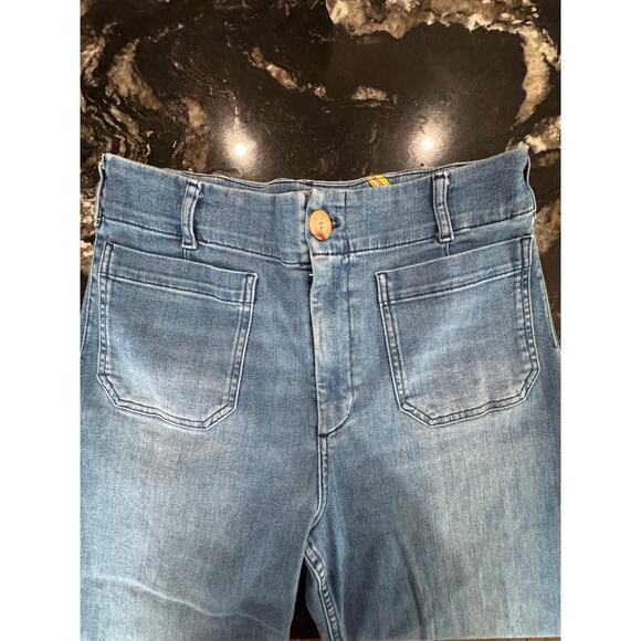 Anthropologie Maeve The Colette Cropped Wide-Leg Jeans Women 31 blue - Picture 4 of 7